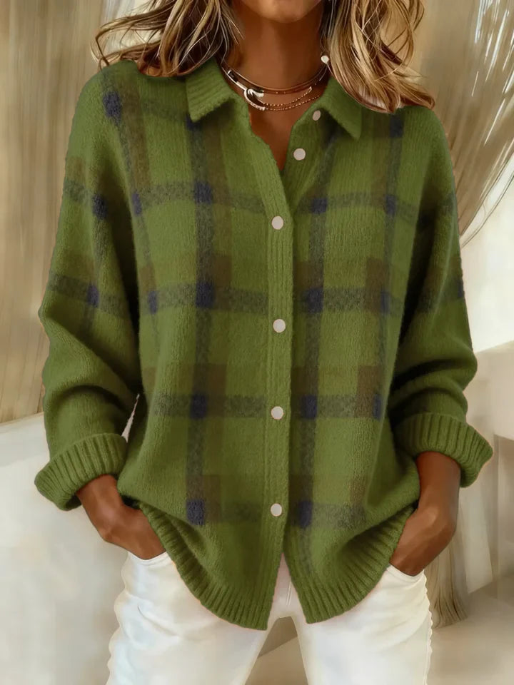Vintage Check Knit Sweater – Soft, Warm & Effortlessly Stylish