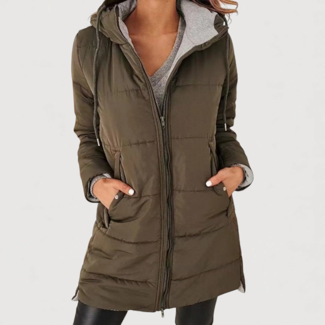 Elina Long Cosy Puffer Coat – Warm, Light & Flattering Fit