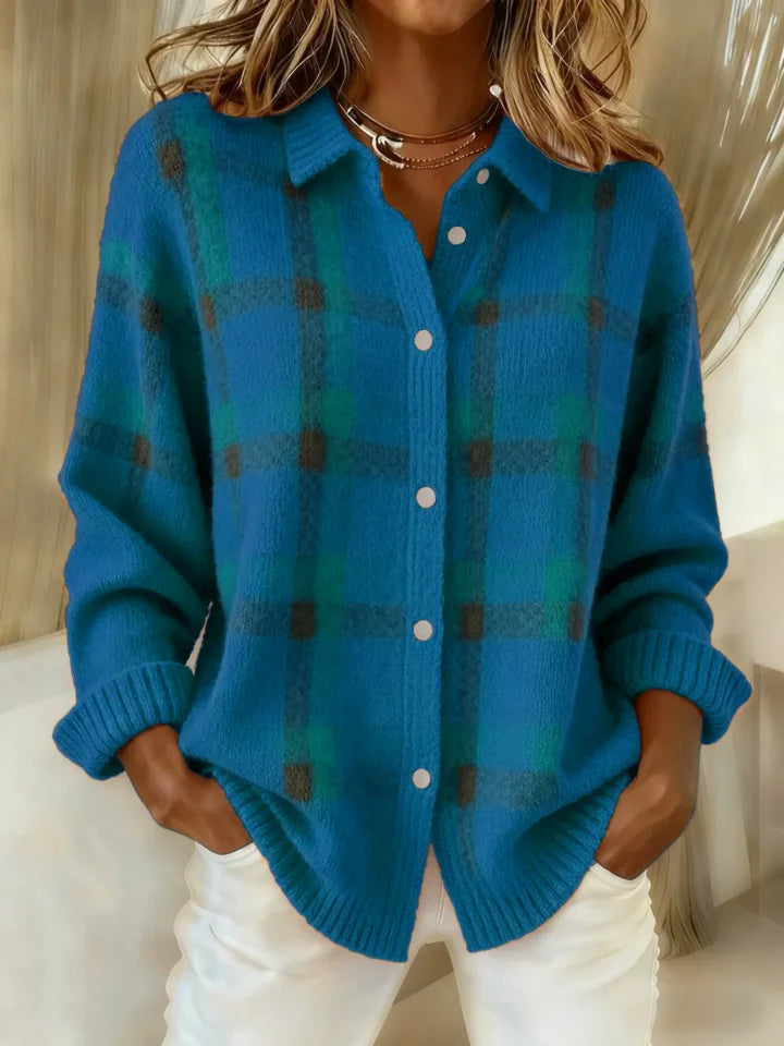 Vintage Check Knit Sweater – Soft, Warm & Effortlessly Stylish
