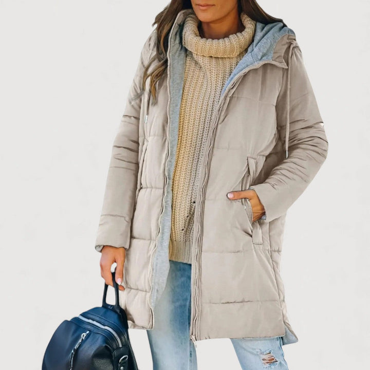 Elina Long Cosy Puffer Coat – Warm, Light & Flattering Fit