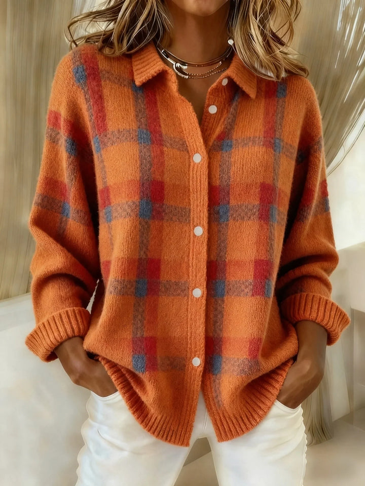 Vintage Check Knit Sweater – Soft, Warm & Effortlessly Stylish