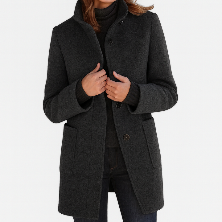 Freya™ | High Collar Jacket in Wool Blend
