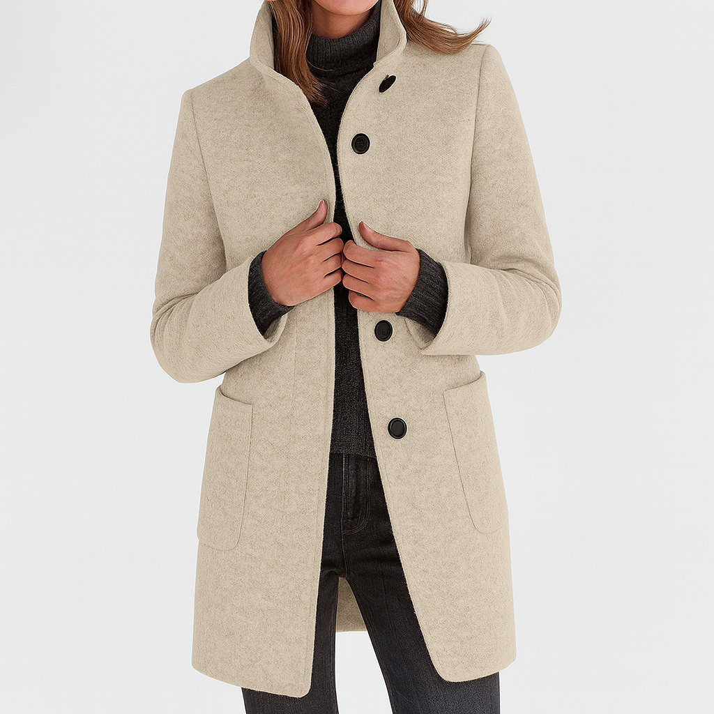 Freya™ | High Collar Jacket in Wool Blend