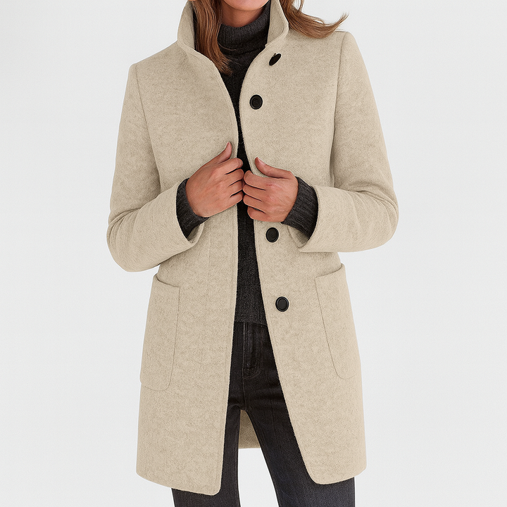 Freya™ | High Collar Jacket in Wool Blend