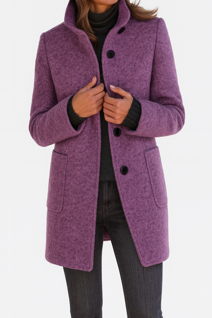 Freya™ | High Collar Jacket in Wool Blend