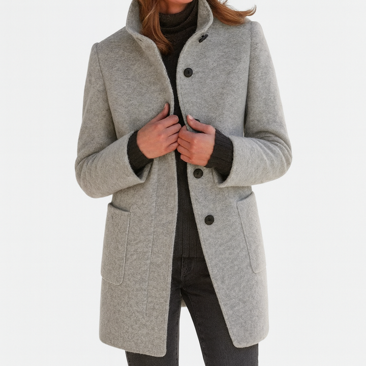 Freya™ | High Collar Jacket in Wool Blend