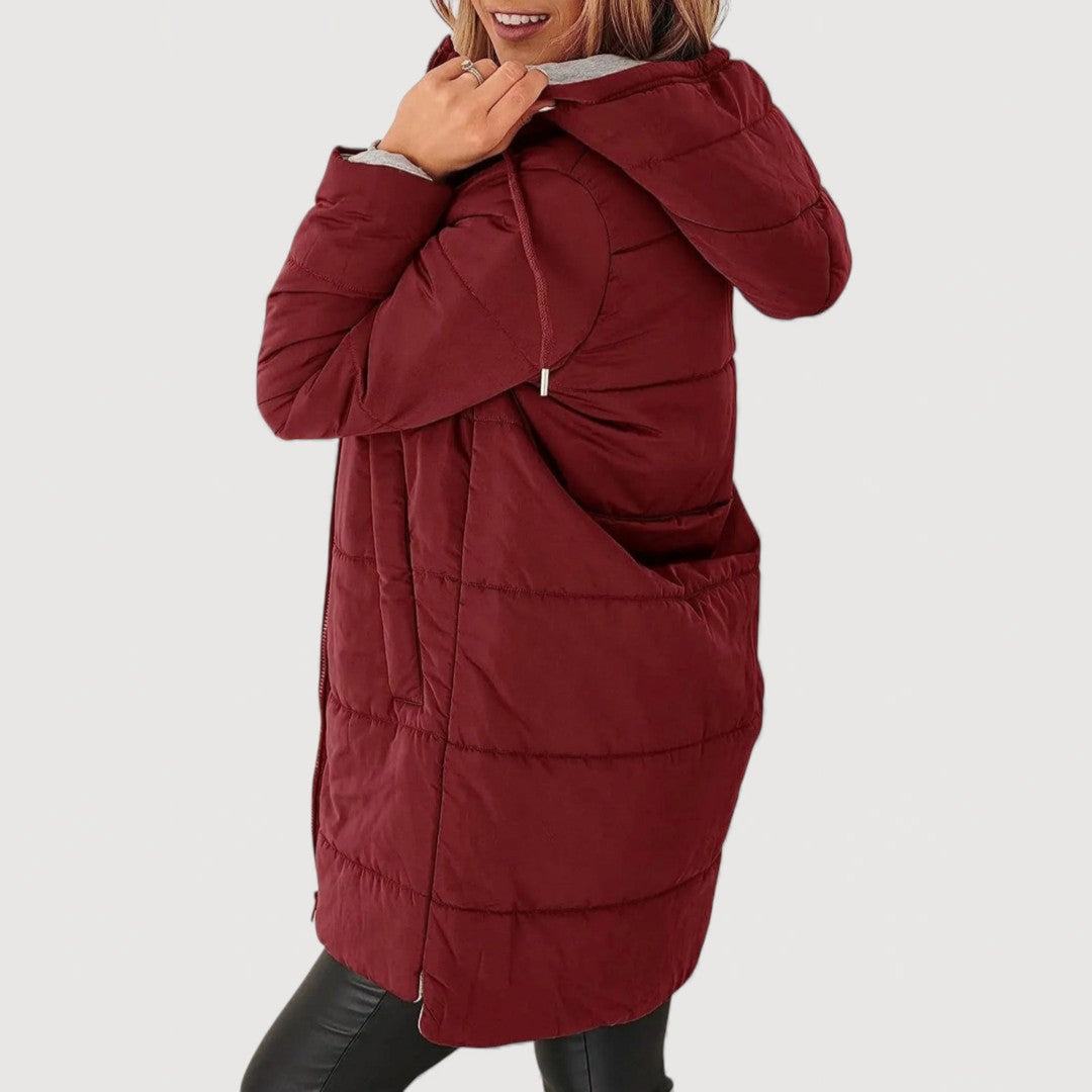 Elina Long Cosy Puffer Coat – Warm, Light & Flattering Fit