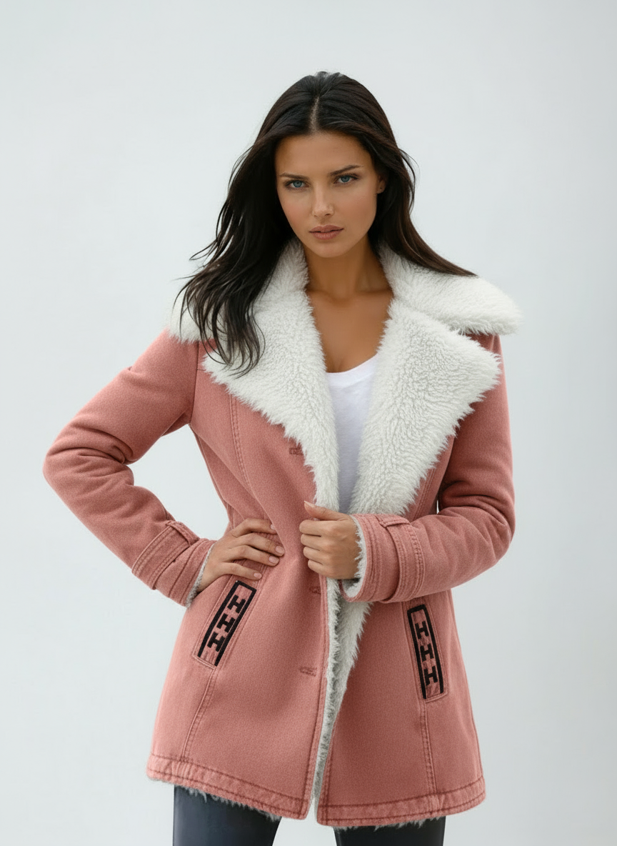 Lirena | Winter Coat Fur Collar & Buttons